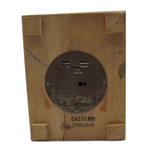 Wooden MONEY Bank Box Girl And Goose Print Eastern Germany Vintage 4" - Picture 8 of 10